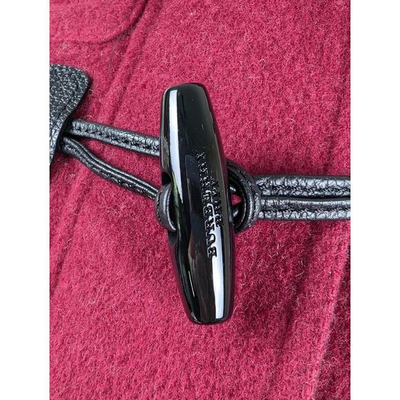 Burberry Brit Finsdale Wool Duffel Coat US 4 Red Peacoat Nova Check Toggle Hood - Picture 6 of 13